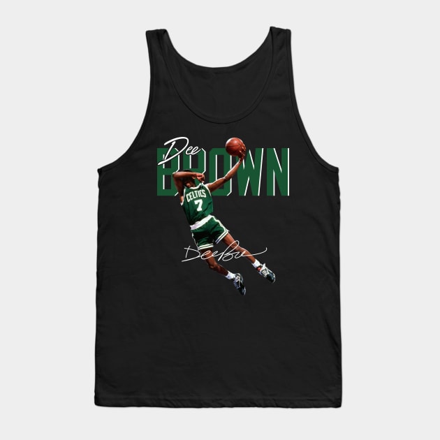 Dee Brown Basketball Legend Signature Vintage Retro 80s 90s Bootleg Rap Style Tank Top by CarDE